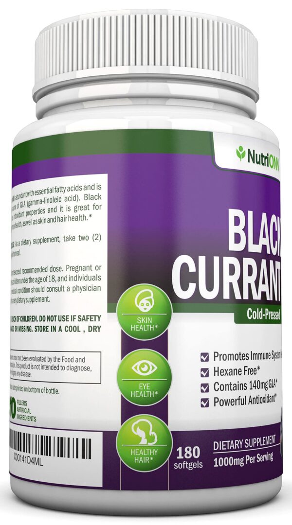 Detalle etiqueta nutricional Aceite de grosella negra