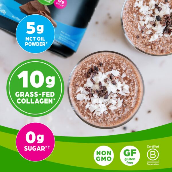 Detalle etiqueta polvo Keto collagen Orgain chocolate