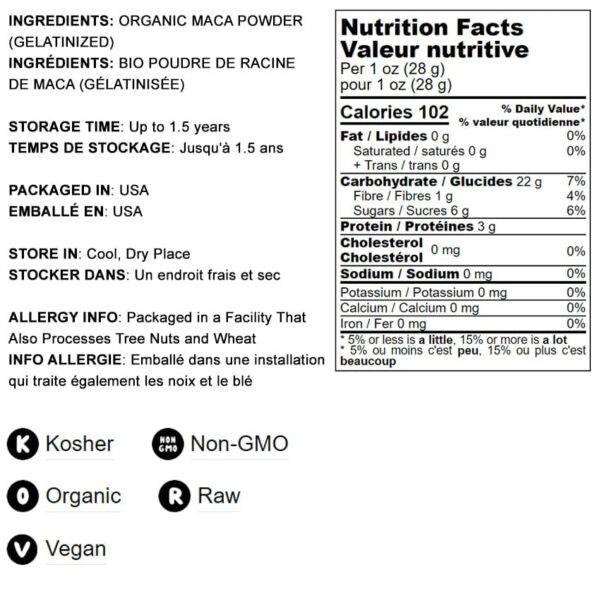 Maca en polvo para agregar a batidos y jugos nutritivos