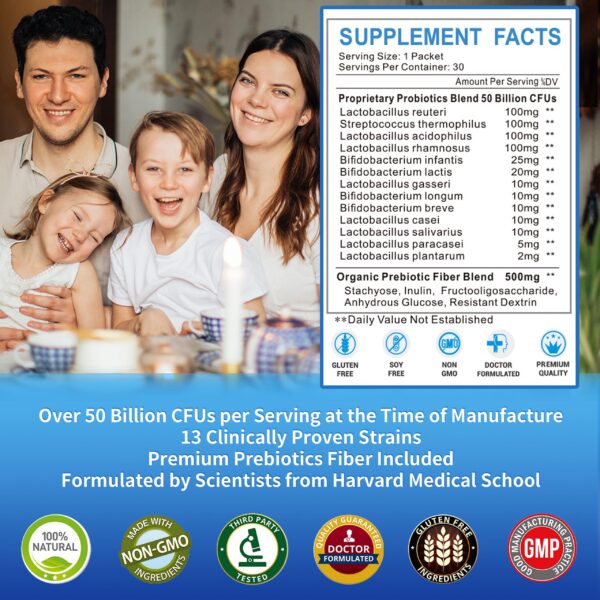 Detalle etiqueta probióticos ZEBORA para hombres y mujeres