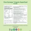 Detalle de la etiqueta PURE SYNERGY polvo orgánico superalimentos