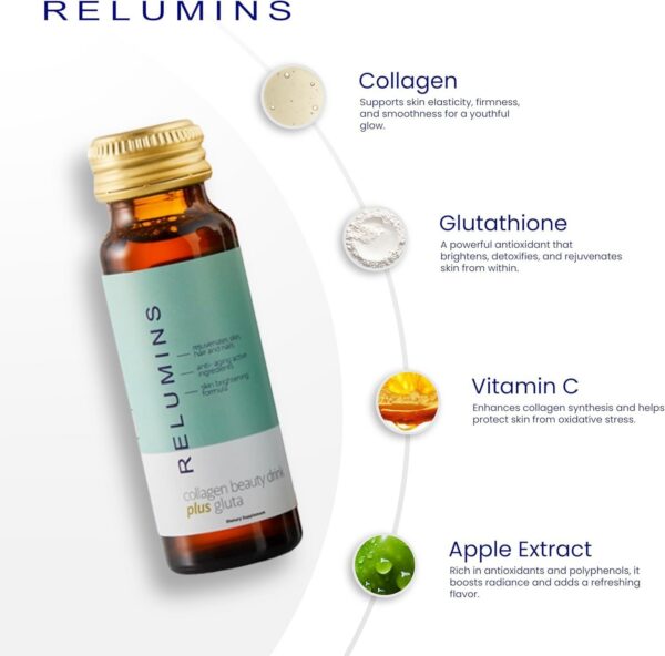 Detalle de etiqueta en botella Relumins