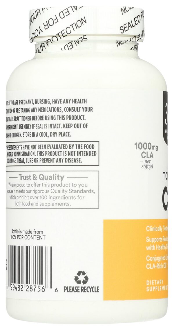 Detalle etiqueta suplemento 365 Whole Foods Tonalin CLA