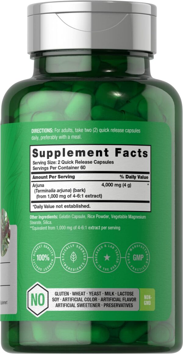 detalle etiqueta suplemento cápsulas arjuna horbaach