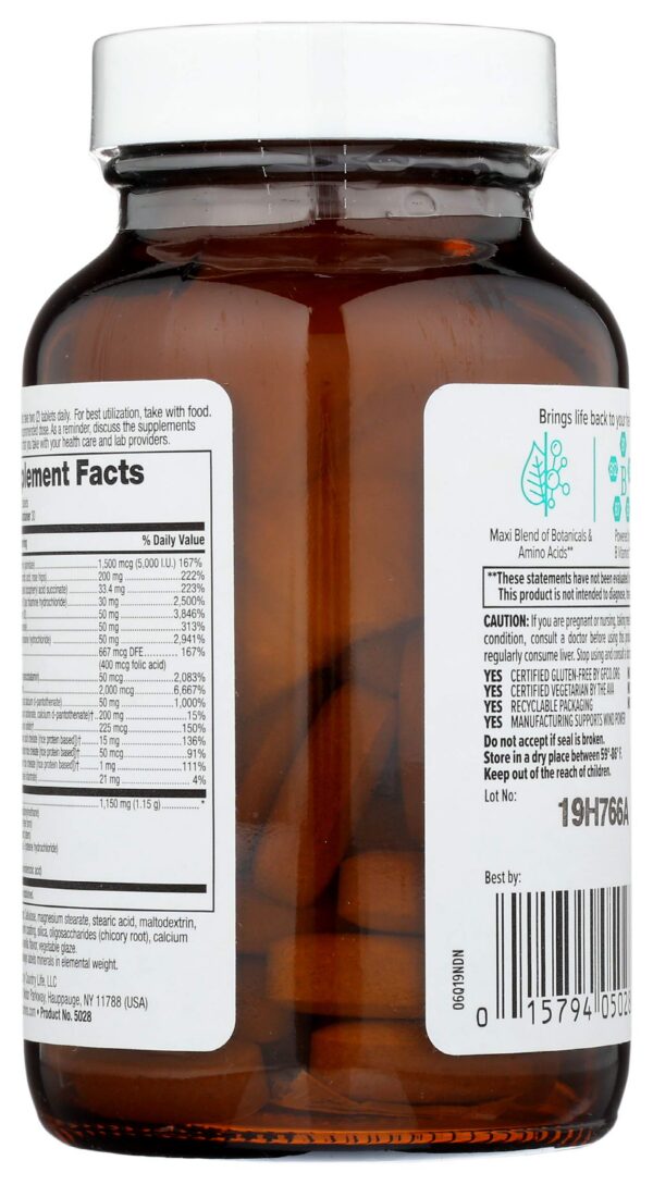 Detalle etiqueta del suplemento Maxi-Hair biotina 2000mcg