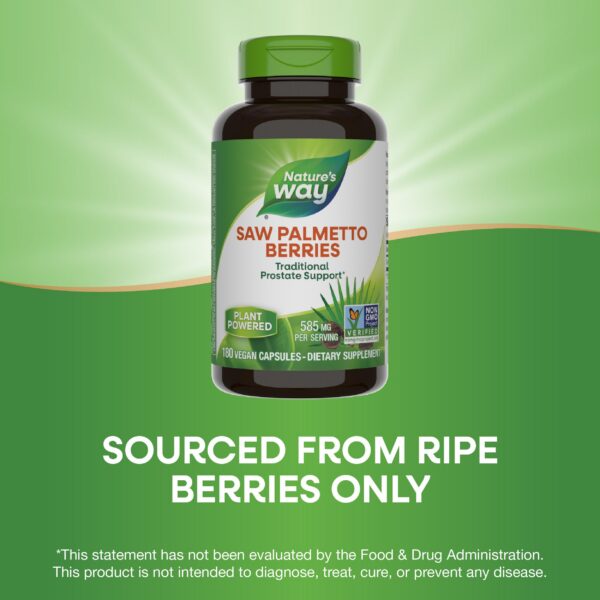 Detalle etiqueta suplemento Saw Palmetto Nature's Way