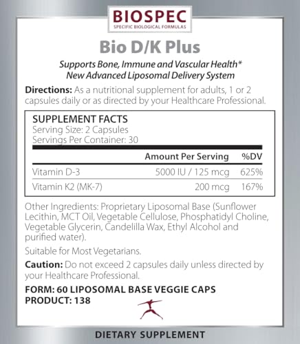detalle etiqueta suplemento vitamina d3 k2 biospec nutritionals