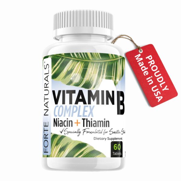 Detalle etiqueta suplementos complejo b forte naturals