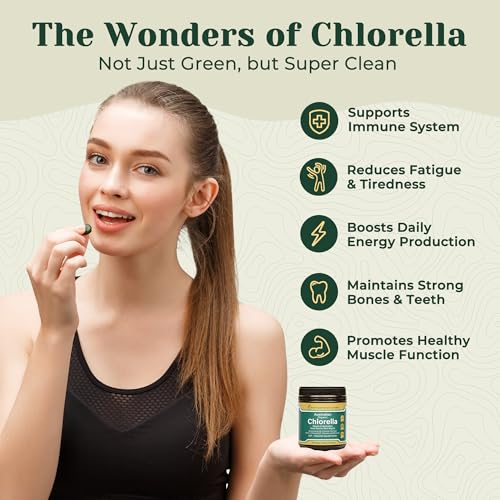 Detalle etiqueta tabletas Biogenesis chlorella orgánica