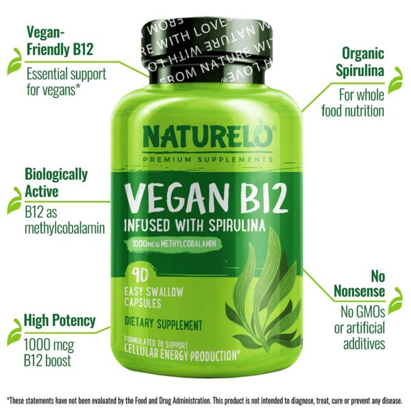 Version 1.0.0 Detalle etiqueta trasera suplemento naturelo b12 vegano