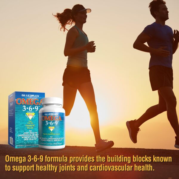 Detalle de etiqueta de producto vGlucoflex Omega 3-6-9