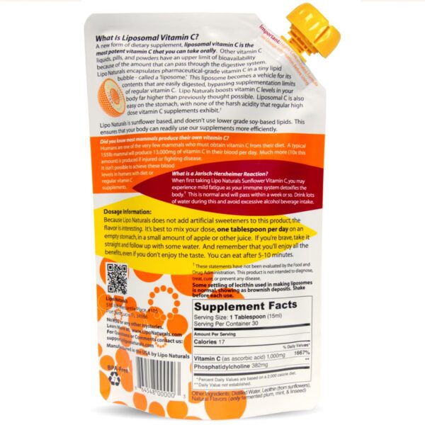 Detalle etiqueta Vitamina C Liposomal 1000mg Lipo Naturals