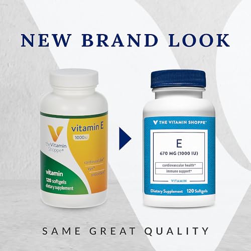 Detalle frontal etiqueta Vitamina E The Vitamin Shoppe 1000 IU