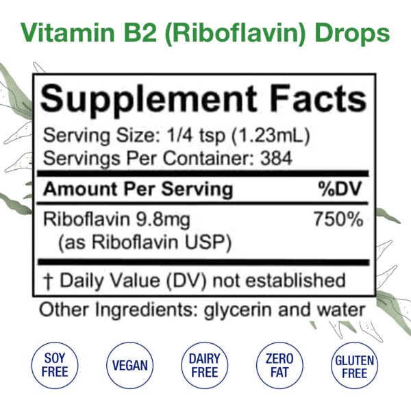 Detalle etiqueta vitaminas líquidas b2 HoneyCombs riboflavina