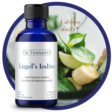 Detalle de etiqueta en frasco de yodo líquido