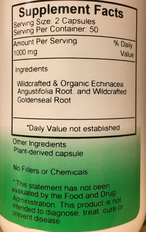 Version 1.0.0 detalle etiquetado cápsulas echinacea y goldenseal