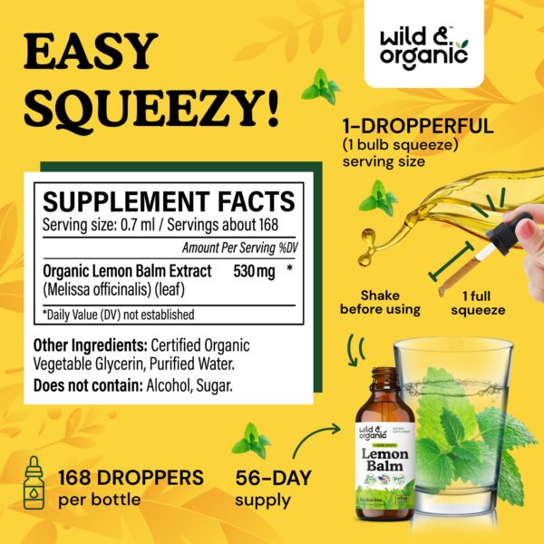 Detalle etiquetado tintura melisa orgánica Wild & Organic