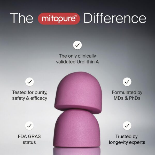 Detalle de etiquetas y certificaciones Timeline Mitopure