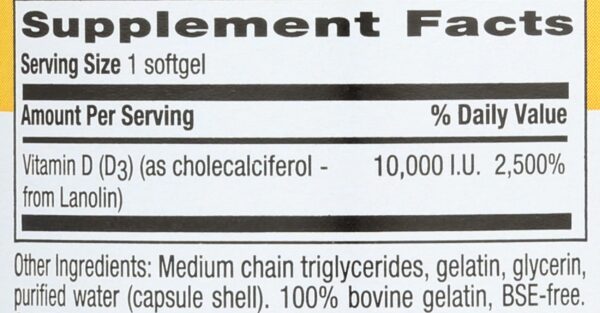 Detalle etiquetas Country Life Vitamina D3 200 cápsulas