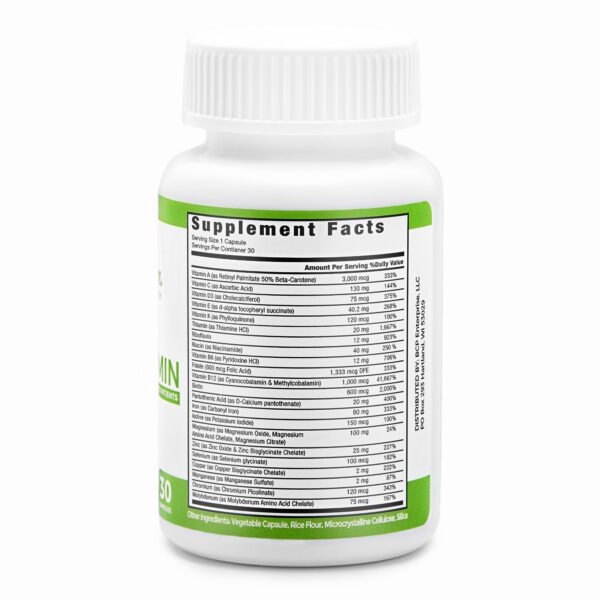 Frasco detalle multivitamínico BariSlim con 60 mg hierro