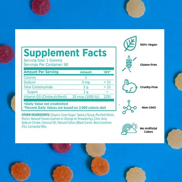 Version 1.0.0 Detalle frasco gomitas Vegan Life Nutrition vitamina D3