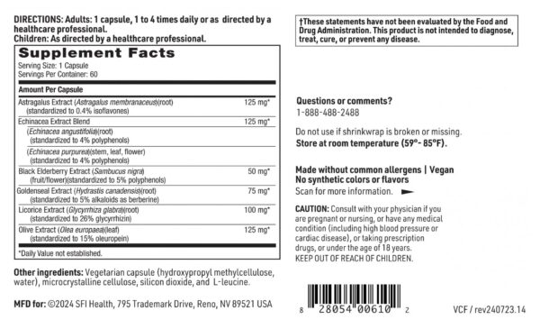 Detalle frasco Klaire Labs Virathera CF suplemento inmunitario