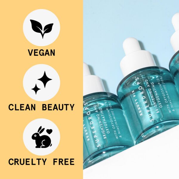 Detalle del frasco de serum Beauty Pie para cuidado facial