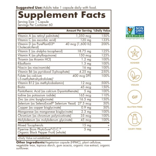 Detalle del frasco Solgar One Daily Men's Multi