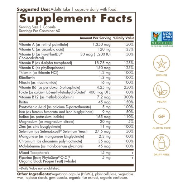 Detalle del frasco Solgar One Daily Women's Multi