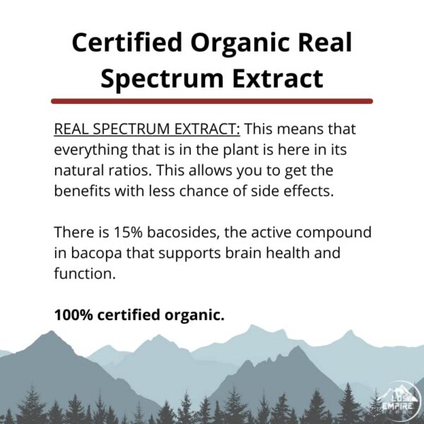 Version 1.0.0 Detalle frontal Bacopa polvo espectro completo Lost Empire Herbs