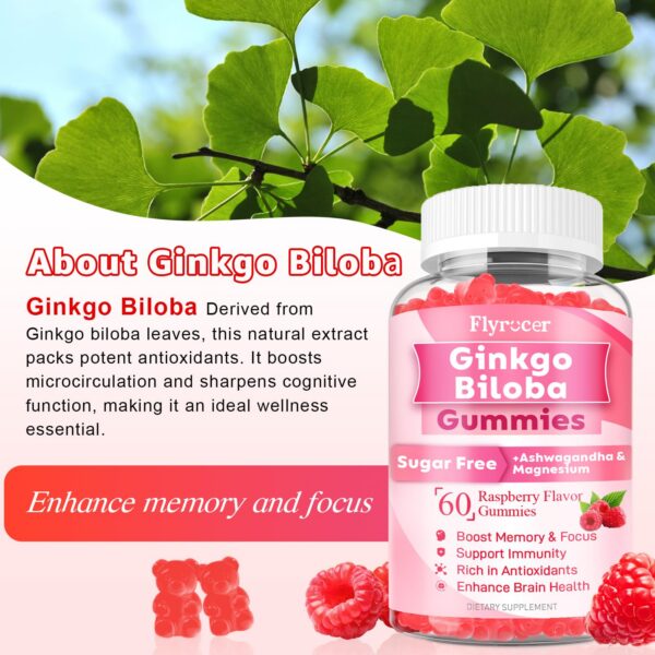 Detalle de gomas Ginkgo Biloba Flyrocer suplemento saludable