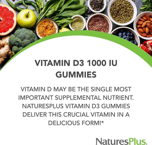 Detalle de gomita vitamina d3 sabor fruta mixta NaturesPlus