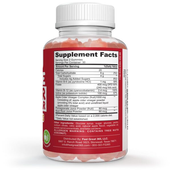 Version 1.0.0 Detalle gomitas ACV Feel Great Vitamins empaque lateral