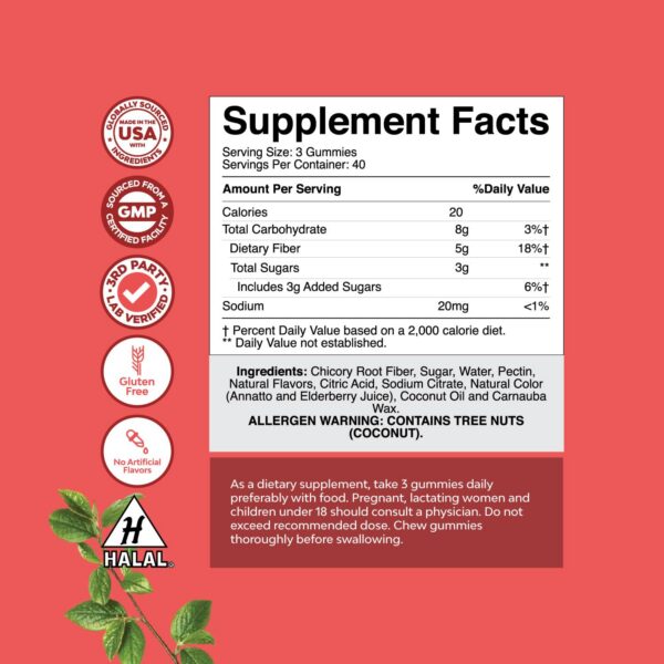 Version 1.0.0 Detalle de gomitas altas en fibra prebiótica para adultos veganas
