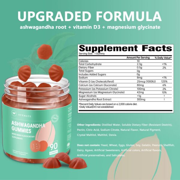 Detalle gomitas Ashwagandha sin gelatina y sin gluten