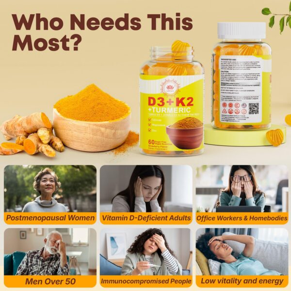 Detalle de gomitas con cúrcuma