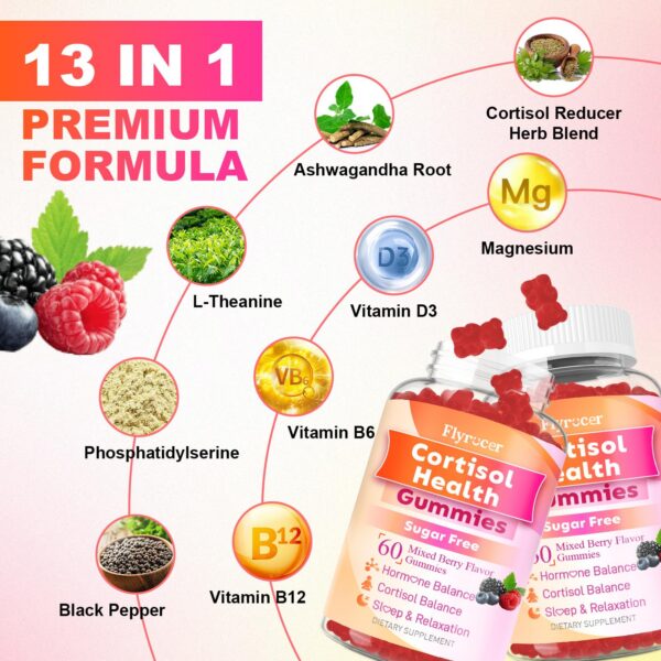 Gominolas detox cortisol para enfoque y calma Flyrocer