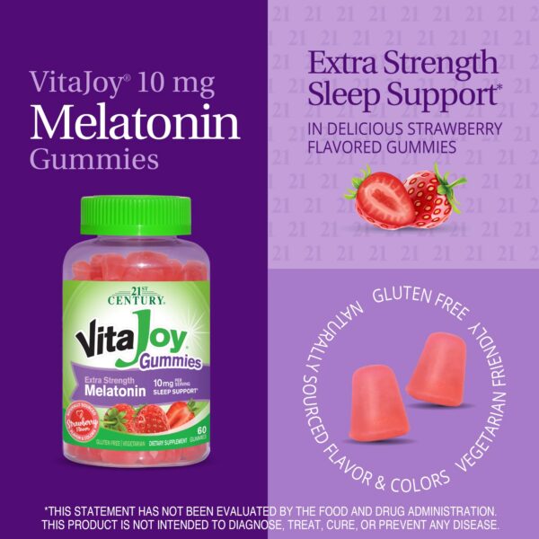 detalle gomitas melatonina 10 mg VitaJoy sabor fresa