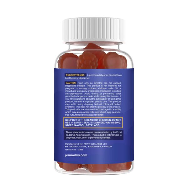 Detalle gomitas melatonina sabor fresa sin gluten