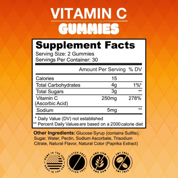 Version 1.0.0 Detalle gomitas NEW AGE vitamina C sabor naranja paquete