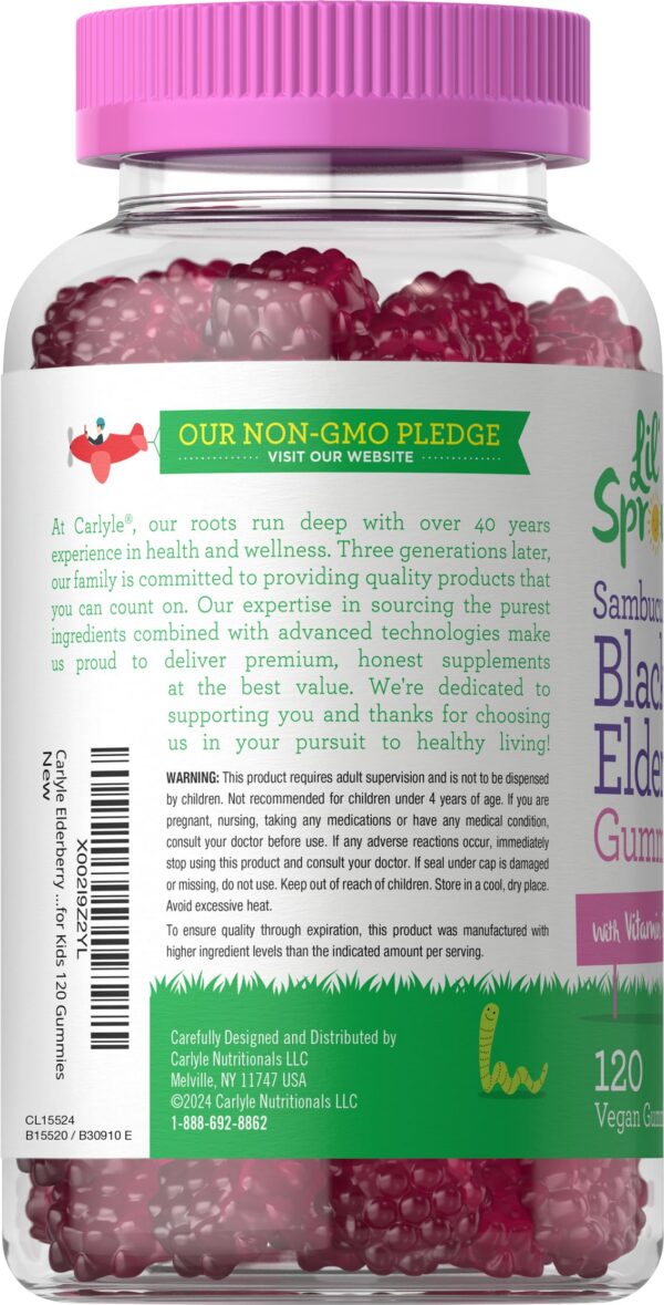 Detalle gomitas saúco negro Carlyle 120 gomitas