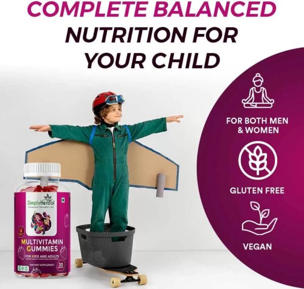 Detalle gomitas Simply Herbal vitaminas para niños