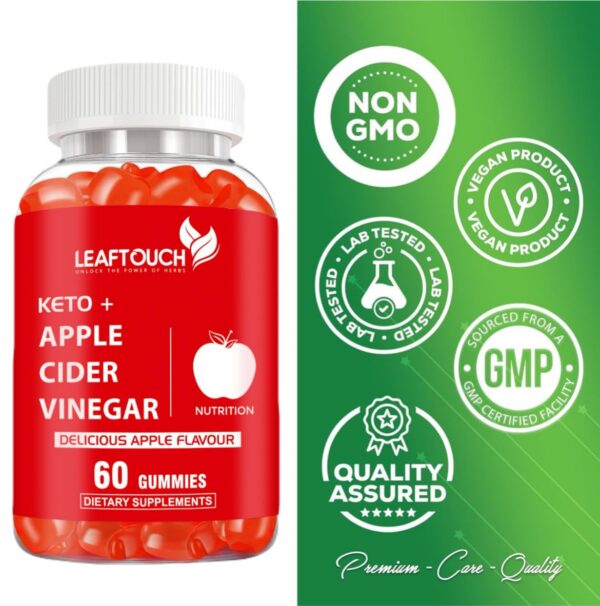 Detalle gomitas veganas vinagre sidra de manzana LEAFTOUCH