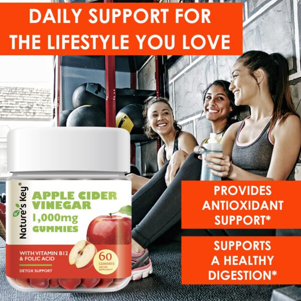 Detalle gomitas vinagre sidra manzana Nature's Key