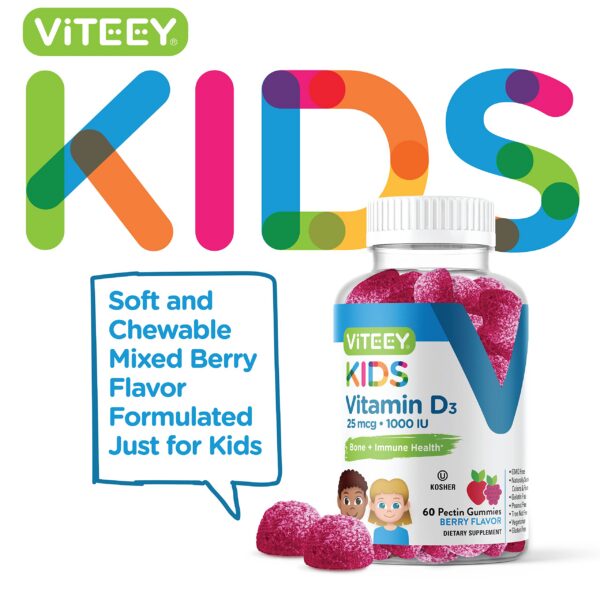 detalle gomitas vitamina d3 niños viteey sabor baya