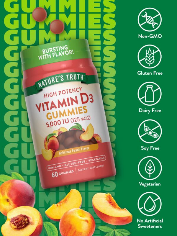 Detalle gomitas vitaminas Nature's Truth y etiqueta