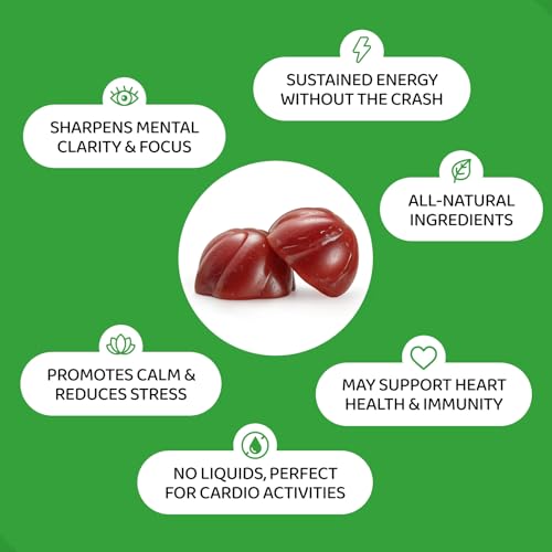 Detalle de gomitas de yerba mate sabor frambuesa HOLYMARY