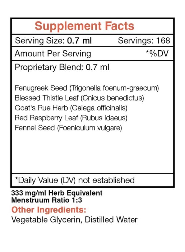 Detalle gotas naturales Lactation Secret sin alcohol