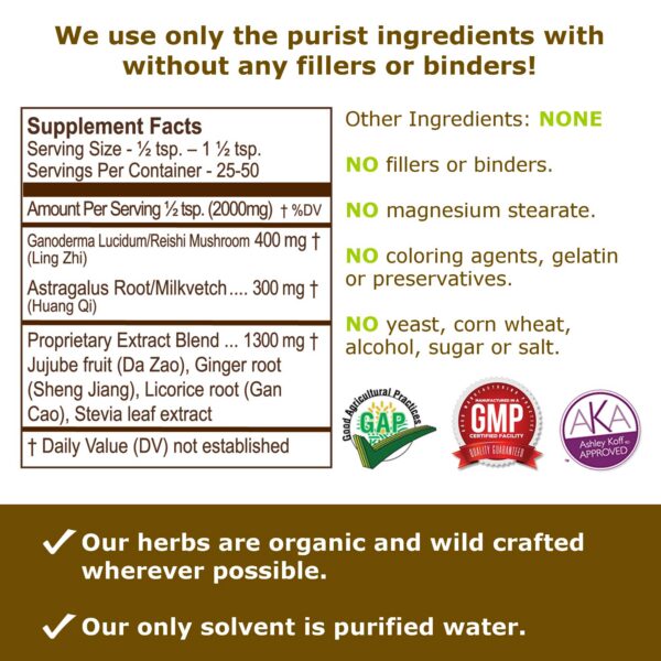 Detalle gránulos extracto herbal Pacific Herbs para sistema inmunológico