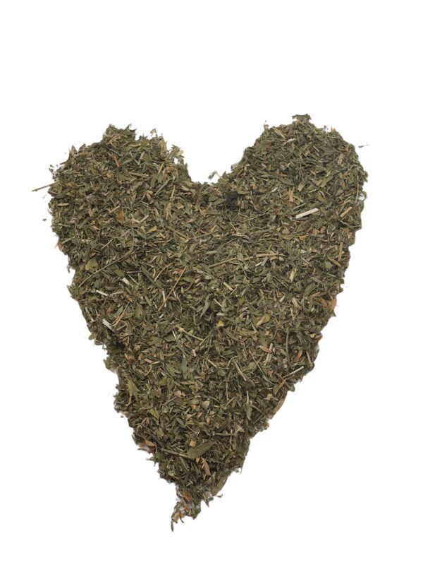 Detalle hojas secas de alfalfa Solo Therapy para té natural